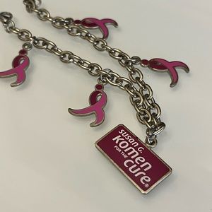 Susan G Komen For the Cure Charm Bracelet 8" long